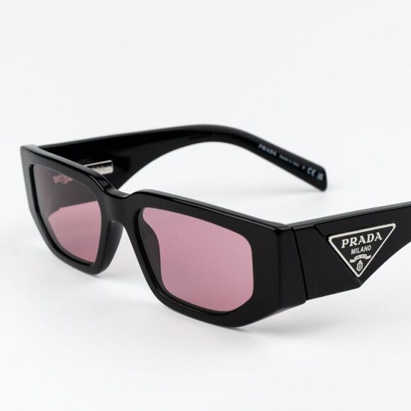 NEW Prada PR09ZS 16K30L Black Pink Unisex Rectangle Sunglasses PR 09ZS - Picture 6 of 10